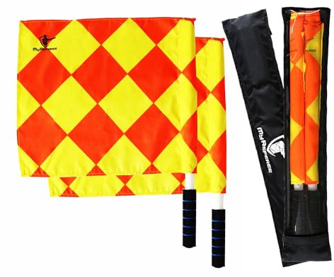 MyReferee Schiedsrichterassistenten-Fahnen-Set inkl. Tasche | Schiedsrichter Fahnen Schiedsrichterfahnen Linienrichter