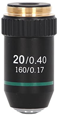20X Microscope Objective Lens, Brass Chrome Plated Achromatic Objective, Spring Device, 0.40 Numerical Aperture, Bright Image, Automatic Rebound Spring, for Most Professional
