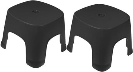Didiseaon Sgabello Bagno in Pvc Nero 2 Pezzi, Scalino per Wc per Adulti Portata, Supporto per Posizione Naturale Accovacciata, per Cucina e Uso Quotidiano