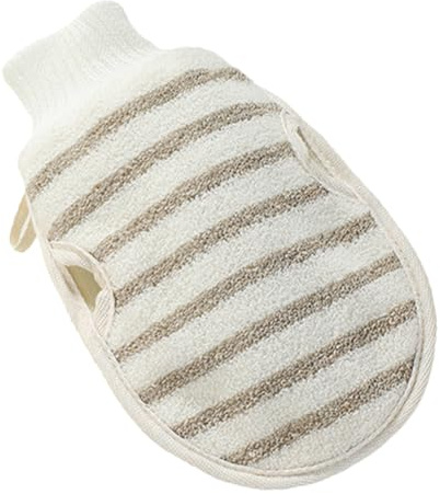 LALADEFIEE Flax Exfoliating Shower Mitt for Bathing, Soft and Gentle Double-sided Exfoliating Glove for Skin Care, for Bathroom Massages and Daily Bathing Treatments