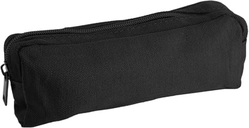 Federmäppchen Schwarz 18 X 7,5 X 4 cm, Schlamppermäppchen mit Reißverschluss, Mäppchen Schwarz Klein aus Polyester für 20 cm Lineale, Taschenrechner, Stifte, Scheren, Klebeband und Andere Schreibwaren