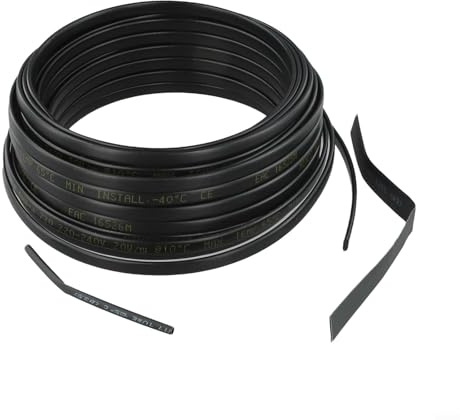 Cable calefactor autorregulable de 20 W/M para protección anticongelante, cinta térmica ignífuga de 50 m con funda de polietileno, 200-240 V CA, compatible con agua y (20 m)