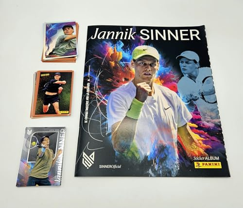 manuelkant Album figurine + set Completo figurine Panini + Card per la raccolta di Jannik Sinner Sticker
