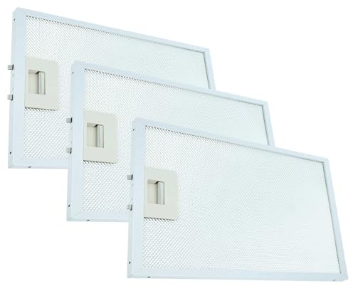 vhbw 3x Filtro metálico de grasa reemplaza Fagor KE0001781 para campana extractora - 30,4 x 26,8 x 1,2cm metal
