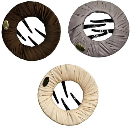 ARYIMYDP 3 Piezas Pinzas Pelo Mujer Pinza para Cabello en Gris, Beige y Marrn, Pinzas Francesas Planas Redondas, Se Adaptan a la Cabeza sin Molestar para Deporte