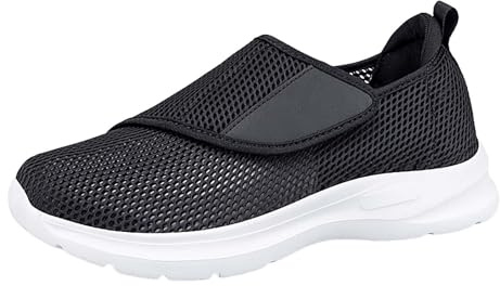 Pantoufles pour hommes diabétiques extra larges respirantes avec sangle réglable respirantes chaussures de marche décontractées confortables antidérapantes chaussures de santé baskets pour personnes