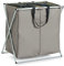 Zeller 13226 Wäschesammler, 2-Fach, Polyester/Alu, 59 x 38 x 57 cm, Taupe