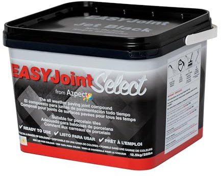 EASYJoint Select Patio Sand Ready Mixed Paving Jointing Compound For Outdoor Ceramic, Porcelain Tiles And More. 12.5kg All Weather, Strong And Durable Sweep In Joint Compound - Jet Black