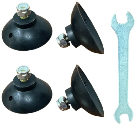ArcMate EZ Reacher Replacement Gripper Cups - Outdoor Reacher Grabber Tips Part for Repair - UV Resistant, Rubber Cups with Locknuts, Black, 2 Pairs (4 Cups)