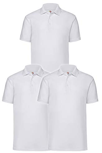Fruit of the Loom Men's 65/35 Polo Shirt, White, S UK
