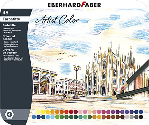 Eberhard Faber 516148 - Buntstifte Set Artist Color, 48 Farbstifte im Metalletui