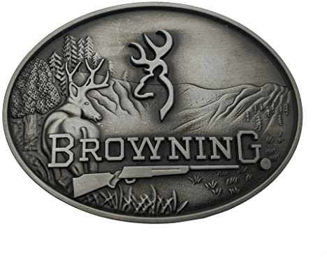 Xwest Browning Buckmark Belt Buckle Silver Deer Country Hunting Fishing Boucle de ceinture