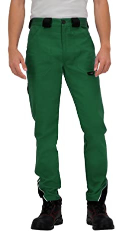 BWOLF ARES 100% Baumwolle Arbeitshosen Männer Arbeitshose Herren (Grün/Schwarz, M)