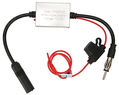 Bilantenn Förstärkare Signalförstärkare, Universal bilstereo FM-radioantenn signalförstärkare, 12V Power DIN-kontakt kontakt för SUV för marina husbilar