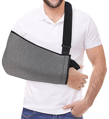 Fasola Armschlinge Schulter, Einstellbar Armschlaufe Mit Atmungsaktivem Mesh für Damen und Herren, Schulterschlaufe für gebrochenes Handgelenk, Ellbogen, Arm, ausgerenkte Schulter - XL