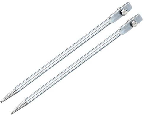 sourcing map 2pcs Ground Rod Cold Galvanized Grounding Pin 2ft Straight Single Hole Grounding Stake for Antenna Satellite Dish Electric Fence