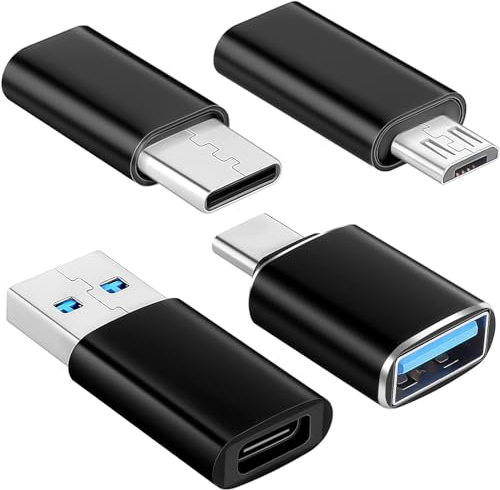[4 Pezzi] Adattatore USB C a USB 3.0 Compatibile Con MacBook Pro, Samsung Galaxy, Smartphone, Laptop, PC, in Auto e Altro