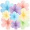 SUNBEAUTY 9 Stück Papier Fächer Dekoration Hanging Girlande Blau Rosa Lila Blumen Papierfächer Hellgrün Hellgelb Party Deko Set für Hochzeit Geburtstag Tischdeko Classroom Baby Shower Fasching Deko