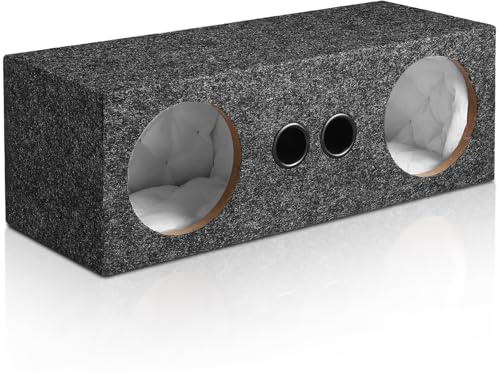 Suacopzar Dual 6.5 Inch Car Audio Subwoofer Enclosure Box, Dual Sealed Carpet Covered Car Audio Vehicle Subwoofer Enclosure with 2 Slot Port Vent, Woofer Box for Improves Audio Quality