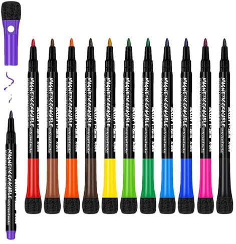 Magnetic Whiteboard Markers, Dry Erase Marker Whiteboard Pens, Dry Erase Markers, Erasable Pen Marker, Thin Whiteboard Pens, Easy To Use, Portable for Kids Teacher