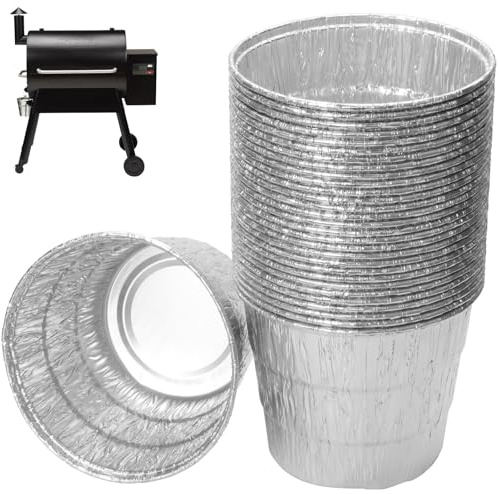 WEBROIL Confezione da 30 sacchetti BAC407 per secchio di grasso Traeger Pro 575/870, accessori per secchio Traeger Ironwood 650/885, vassoio antigoccia Traeger serie 20, 22, 34, 12,4 x 10,2 cm