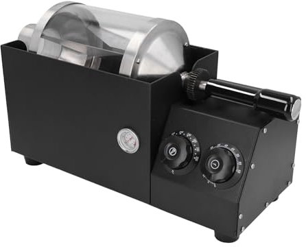 Tostatore per Chicchi di caffè, Temperatura Regolabile, Macchina per Chicchi di caffè in Vetro Automatica con Timer per Semi di Soia e Sesamo (Spina europea 220 V)
