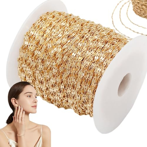 Guldfylld kedja 6,6 fot 0,25 mm 14 K guldkedja för smyckestillverkning utsökt guldpläterad kedja oavslutad guldfylld kedja bulk för gör-det-själv halsband armband hänge tillbehör guldfylld kedja