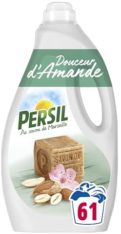 Persil - Lessive Liquide Douceur d'Amande – Parfum aux extraits naturels de Vanille - Encore Plus Efficace Même à Froid - Testée Dermatologiquement - 61 Lavages