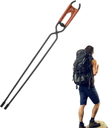 Zestivra Pince de cheminée – Pince à bûches en métal | Pince à bûches robuste, outils portables de cheminée de camping pour une utilisation en intérieur et en extérieur