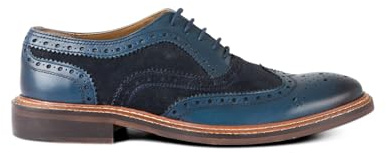 Joe Browns East Side Double Stitched Leather Brogues, Oxford Uomo, Blu, 44.5 EU