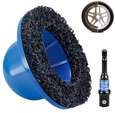 HOSPAOP Smerigliatrice mozzo ruota 90/150 mm con azionamento da 1/2 – Smerigliatrice a testa sferica & mozzo pulitore per auto, SUV e furgoni, smerigliatrice per mozzi di rimozione della ruggine