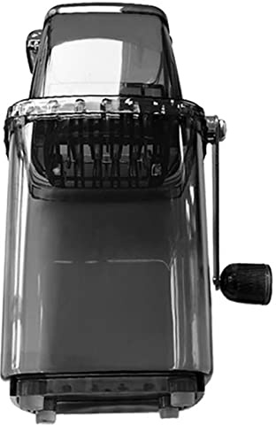 Yosoo Health Gear Bärbar Iskross, Handvevad Iskross 1,25L med Blad i Rostfritt Stål, Genomskinlig Kropp, Manuell Rakad Ismaskin för Hemmakök, Fester, Utomhuscamping (Transparent Svart)
