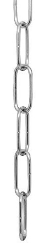 Cadena de eslabón abierto para lámparas de techo ElekTek. Eslabón de tamaño mediano de 38 mm x 15 mm - paquete de 2 m Cromado
