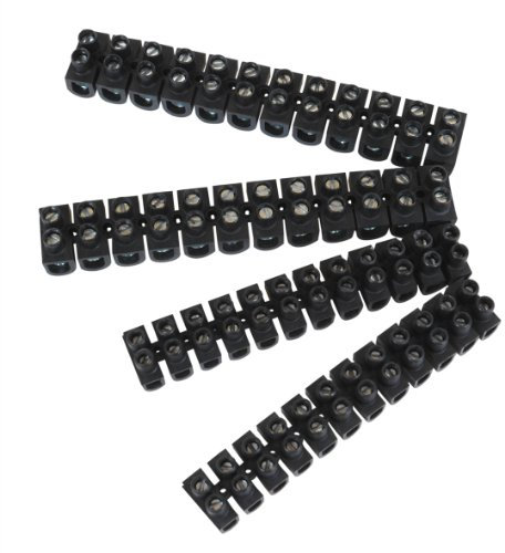 Blocs de jonction électriques - Barrières de connexion électrique du terminal - Connecteur rapide borne de serrage pour câble - Lot 4 Barrettes De Connexion 12 Plots Noires - Debflex