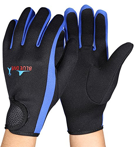 1 Pair da Sub Scuba Diving,Neoprene Snorkeling Kayak da Surf da Sport Acquatici 1,5 mm per Nuoto Kayak (L-Nero con Blu)