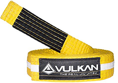 Vulkan Fight Company Brazilian Jiu Jitsu, BJJ Kids Belt for Martial Arts Sports, Yellow White, A2