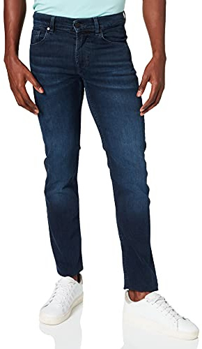 7 For All Mankind Men's Slimmy Luxe Performance Eco Dark Blue Jeans, Dark Blue, 30 W/30 L
