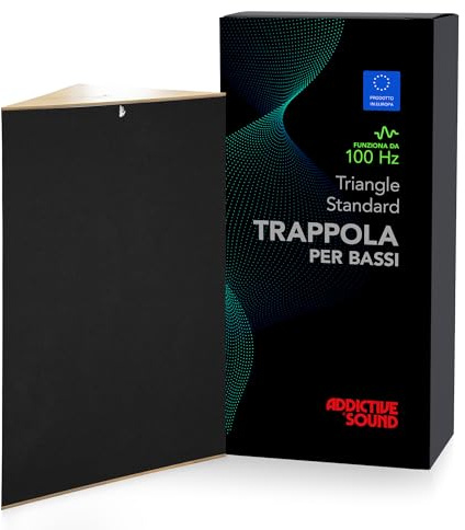 Addictive Sound Triangolare Pannelli Fonoassorbenti Decorativi - Pannello Fonoassorbente Design - Pannelli per Pareti - Bass Trap Pannelli Insonorizzanti - Fonoassorbente 35x35x50cm - Nero
