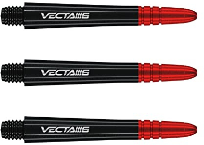 WINMAU Eje de dardo - Vecta Policarbonato Tallos de Dardos - 1 Juego por Paquete (3 Dardos Varillas en Total) - Accesorios de Dardos Profesionales - Negro y Rojo Blade 6 Cañas Medianas