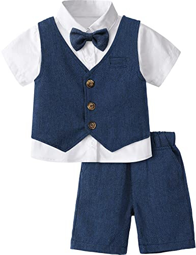 mintgreen Bébé Garçon Formel Costume Ensemble, Bleu Marin, 4-5 Ans