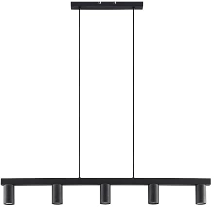 Lindby Ceiling Light Baliko dimmable (Modern) in Black Made of Metal for e.g. Living Room & Dining (5 Light Sources, GU10) from Pendant Lighting lamp Hanging Ceiling