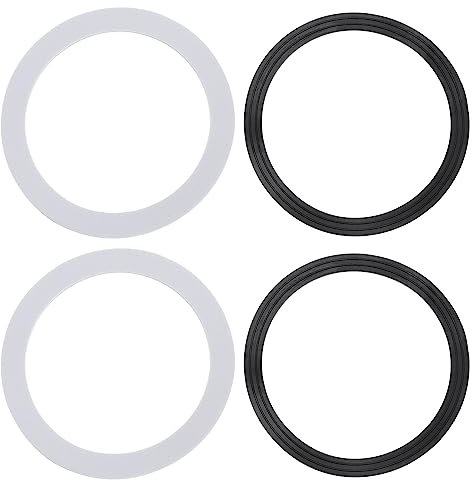 Be In Your Mind Set di 2 guarnizioni O-ring in gomma per lavello, guarnizioni di tenuta per bagno, cucina, WC, 107 mm, nero e bianco