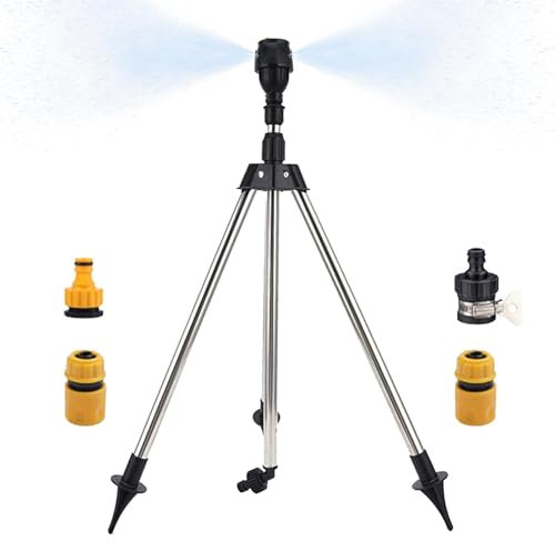 Samuliy Irrigatore per treppiede, irrigatore rotante, sistema di irrigazione da giardino, girevole a 360 gradi, per prato da giardino
