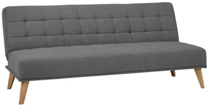 SHIITO | Modelo Versalles - Sofá Cama con Apertura Clic-Clac | Donde la Elegancia y el Confort se encuentran | Diseño Capitoné en Color Gris | 189.5 x 88 x 89 cm