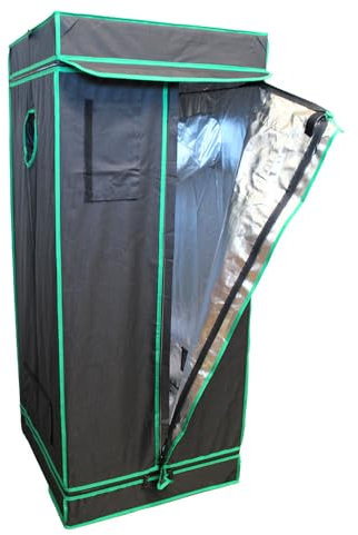 GROWSTERS Growzelt 60x60x140cm, Indoor Grow Tent Reflektierendes Mylar für Hydrokultur, Anbausystem, herausnehmbarer Boden, Homegrowing, Zuchtschrank, Mini-Gewächshaus