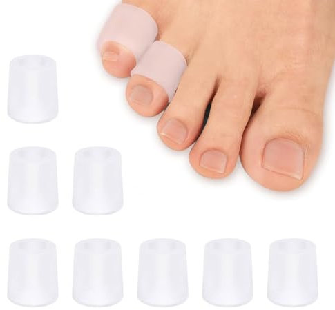 LunarCharm 8 protezioni in silicone per dita dei piedi, maniche aperte per il mignolo, cuscinetti in gel per dita dei piedi, coperture per dita dei piedi per vesciche, dita a martello, calli