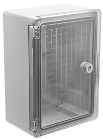 Schaltschrank 250 x 350 x 150 mm Mit Sichtür Verteilerkasten IP65 ABS Lichtgrau verzinkter Montageplatte Verriegelung Tür mit umlaufender Dichtung Gehäuse Leergehäuse Solar leer Schrank 25x35x15 cm