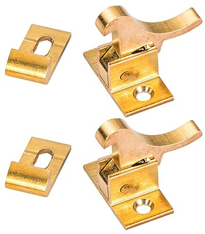 DIYEAH Lot De 2 Serrures De Fenêtre En Cuivre Verrous De Sécurité Supplémentaires Pour Fenêtre