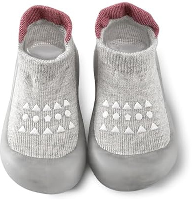 CHAOTEMAI Calcetines Antideslizantes Niño Largo Interior 13,5 Cm para Talla 22/23 Zapatos Calcetines Bebé Niñas Primeros Pasos Zapatos Bebé Calcetines Antideslizantes con Suela de Goma