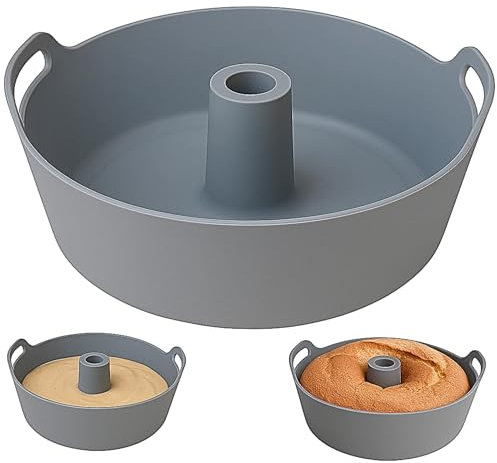 Stampo silicone torta 18 cm con foro, stampo per dolci forno, stampo savarin, accessori friggitrice ad aria, contenitore silicone per airfryer, stampo per ciambella senza BPA, antiaderente